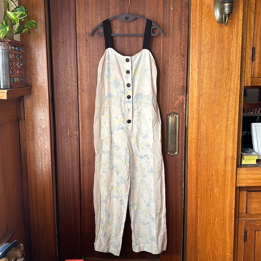 Creatures of Comfort floral sleeveless wide leg jumpsuit size XS